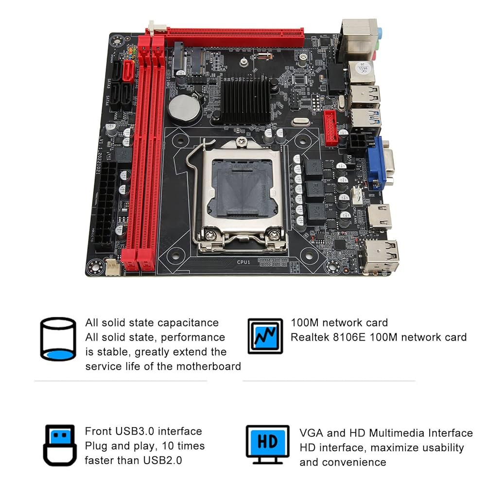 Amazon | ゲーム用マザーボード、PCIe 16X DDR3 メモリ VGA HD